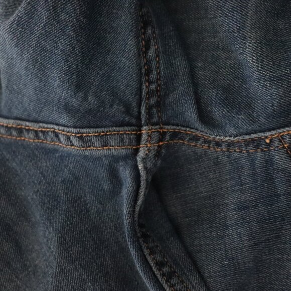 H&M Maternity Medium Wash Blue S One Piece Distressed Denim Dungaree Overalls - Picture 12 of 15